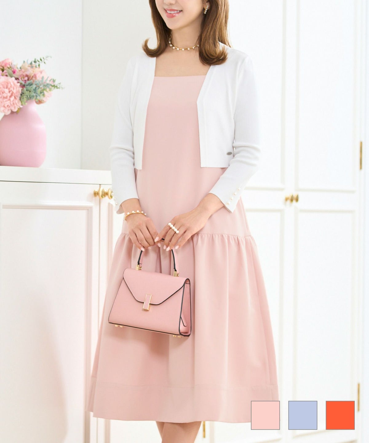 ショルダースカラップティアードクールワンピースPrimaScherrer全3色｜psc331-0956【1】