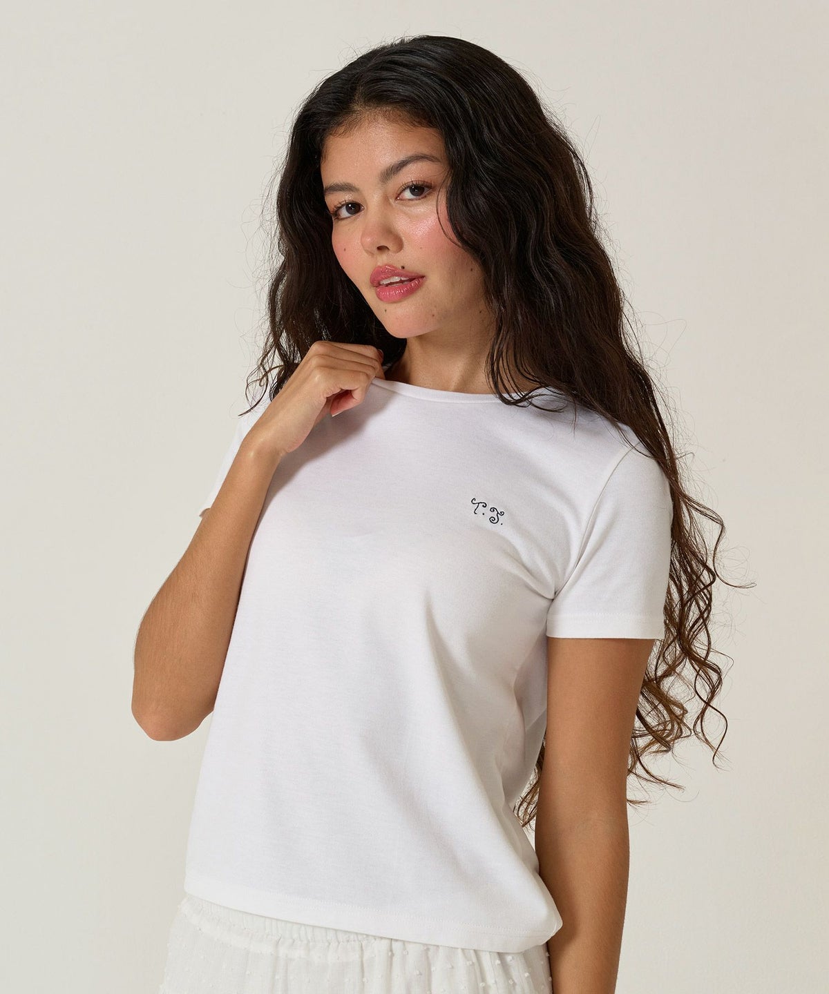 ノベルティ/Tシャツ/刺繍/ホワイト