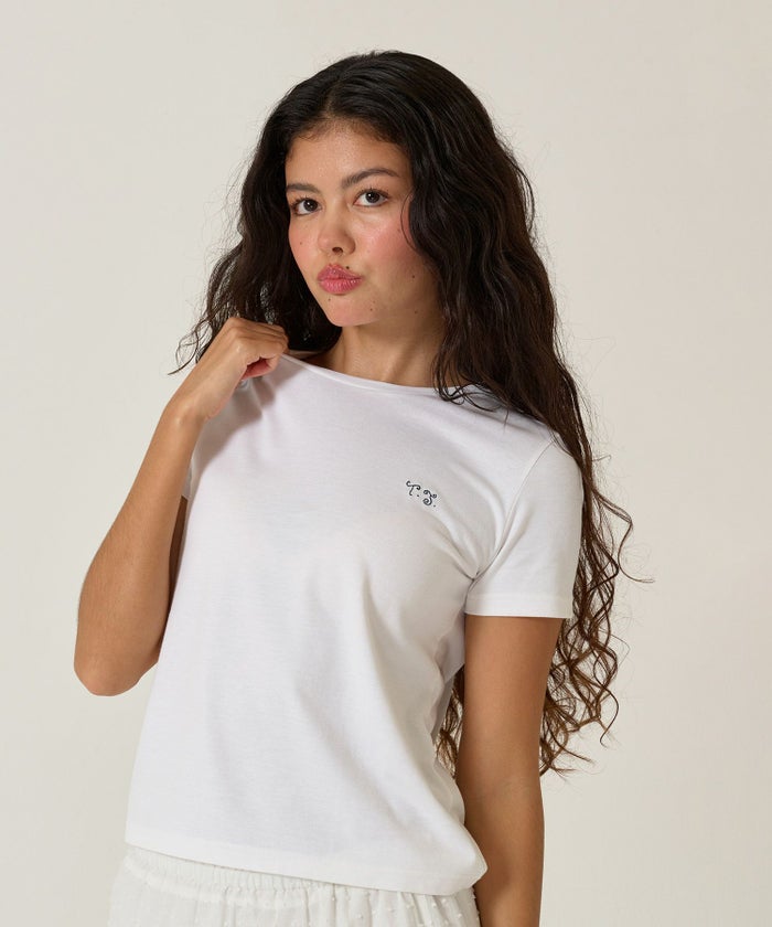 ノベルティ/Tシャツ/刺繍/ホワイト