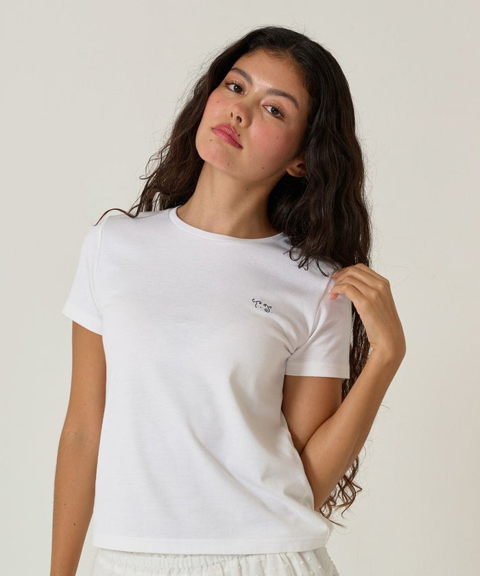 ノベルティ/Tシャツ/刺繍/ホワイト