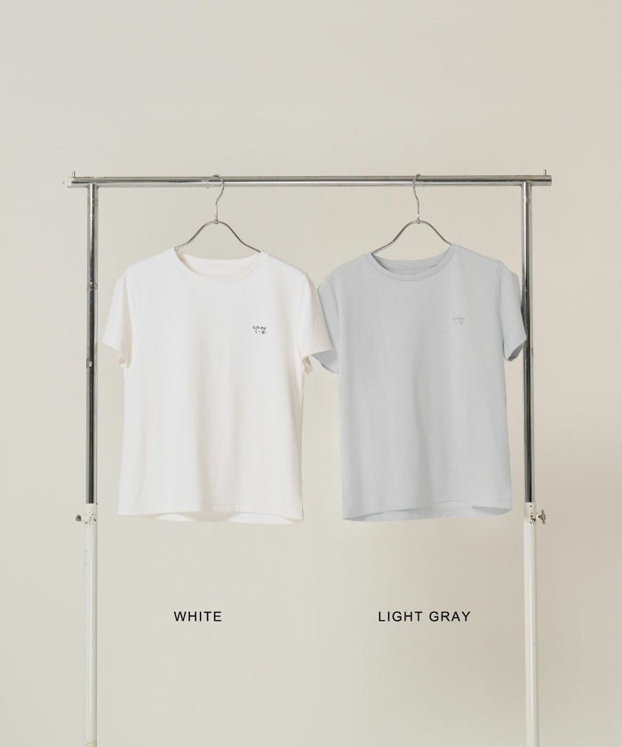 ノベルティ/Tシャツ/刺繍/ホワイト/グレー