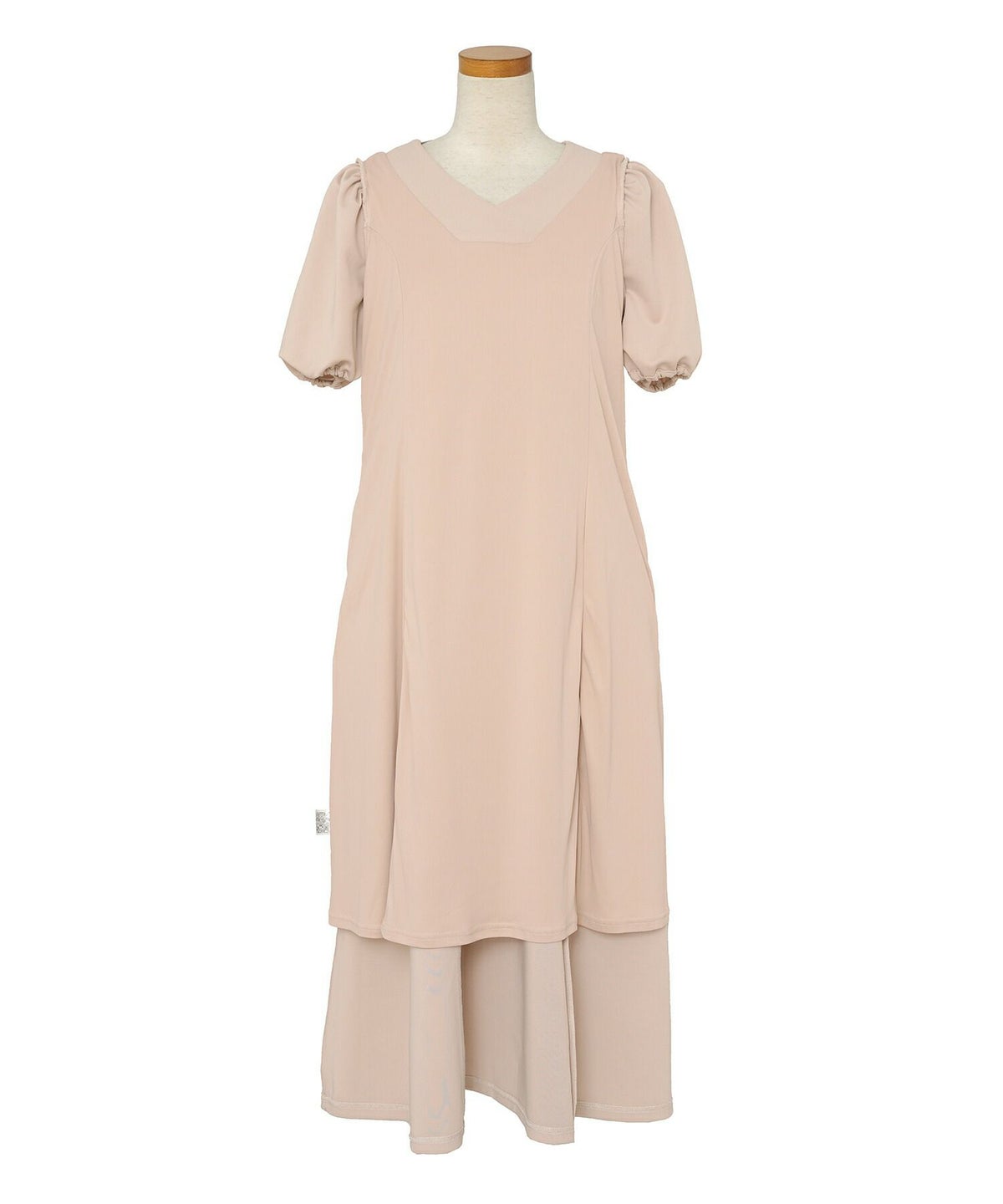 レディースワンピースフレアワンピース袖口リボンリボン袖口ゴム伸縮ポケットロングミモレタックプリーツフリルハイウエスト妊婦マタニティゆったりこっくりカラー涙あきフェミニン上品エレガントカワイイ大人ピンクネイビーブラウン