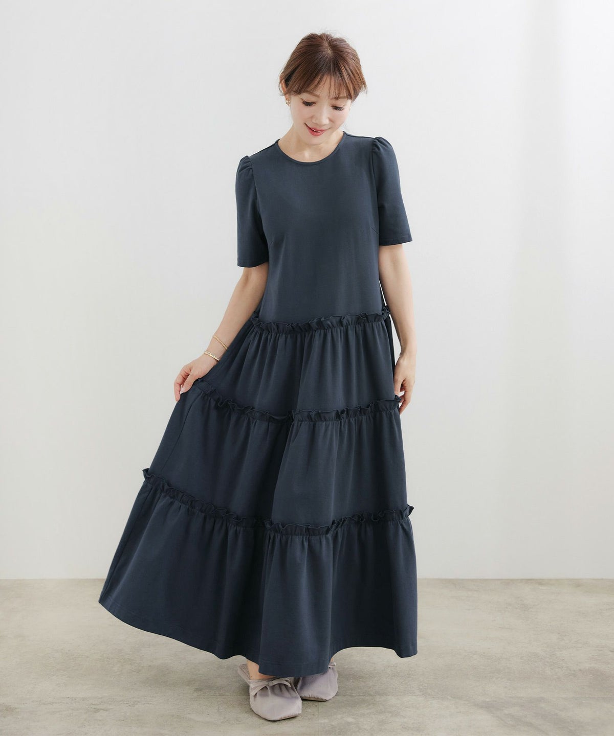 手洗い可かわいい上品きれいめ大人カジュアルシンプルリラックス旅行体型カバージョイントスペース