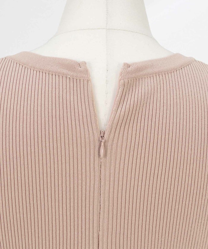 手洗い可かわいい上品きれいめ大人カジュアルシンプルノースリーブ異素材体型カバーフレアジョイントスペース