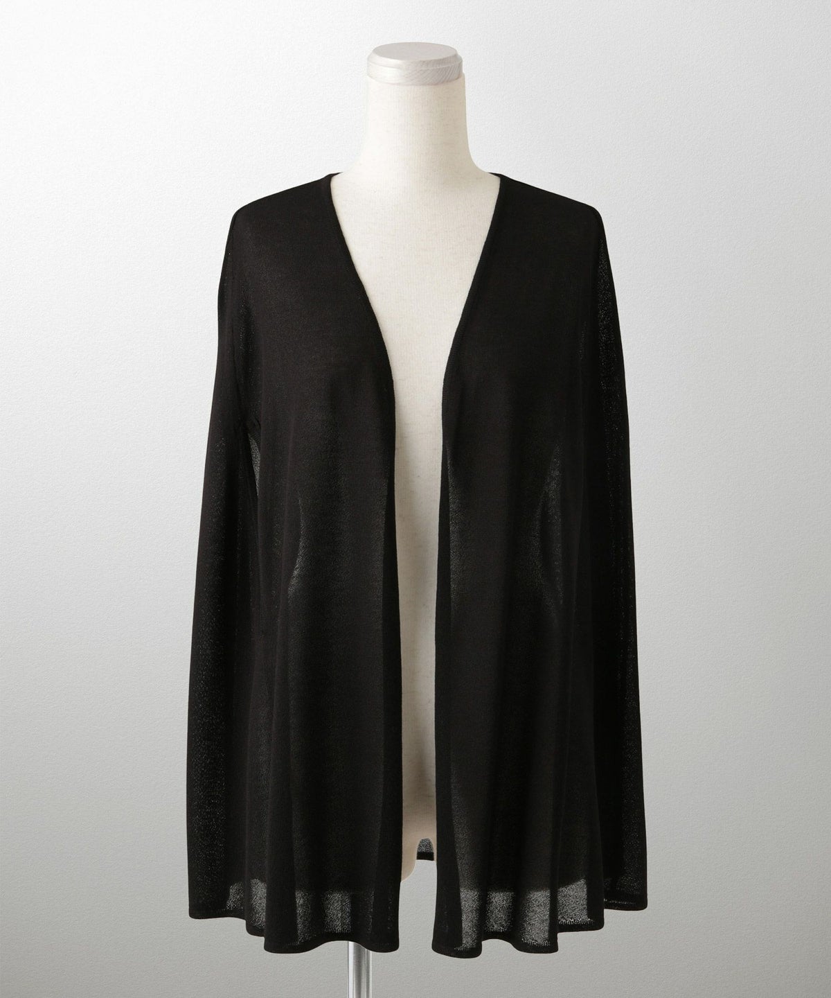 ケープ ニット カーディガン HUIT ホワイト/ベージュ/ブラック レディース シアー 薄手 ラメ オフィス 冷房対策 きれいめ 洗える