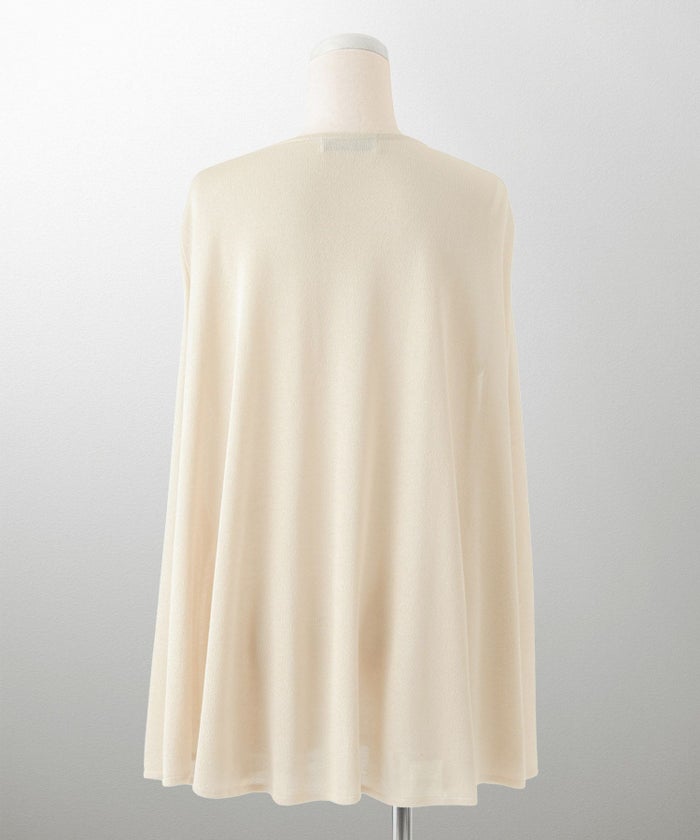 ケープ ニット カーディガン HUIT ホワイト/ベージュ/ブラック レディース シアー 薄手 ラメ オフィス 冷房対策 きれいめ 洗える