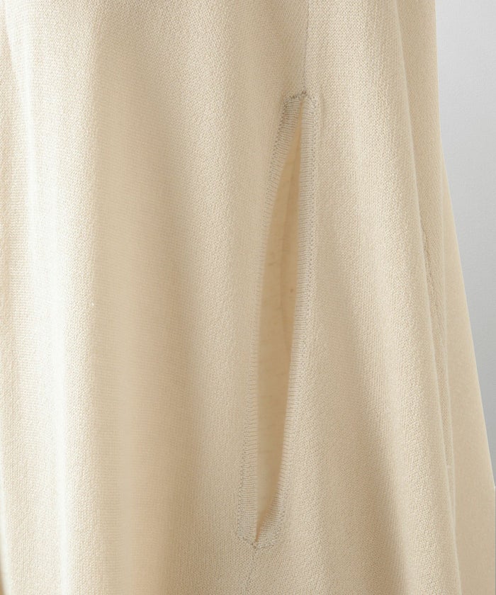 ケープ ニット カーディガン HUIT ホワイト/ベージュ/ブラック レディース シアー 薄手 ラメ オフィス 冷房対策 きれいめ 洗える