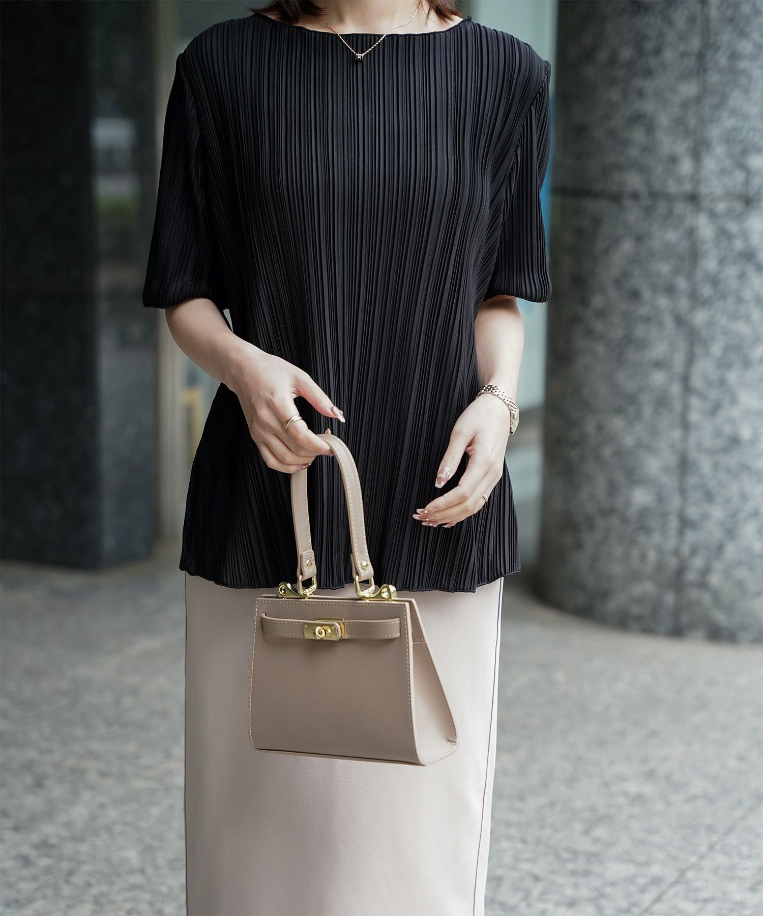 プリーツ トップス HUIT 全3色｜hit831-0283【1】 - 半袖