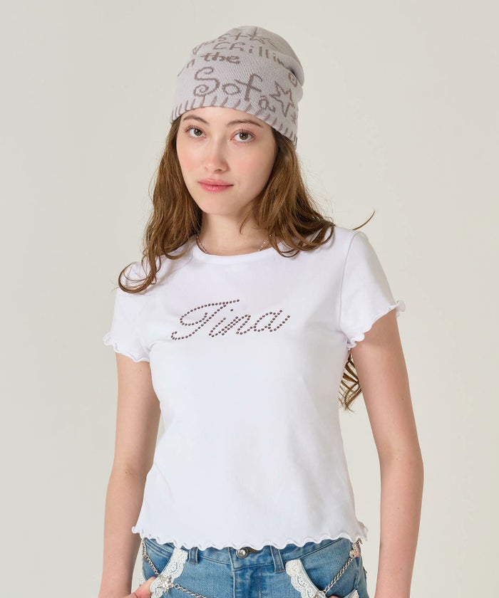 ラインストーン/ Tシャツ /トップス/ホワイト