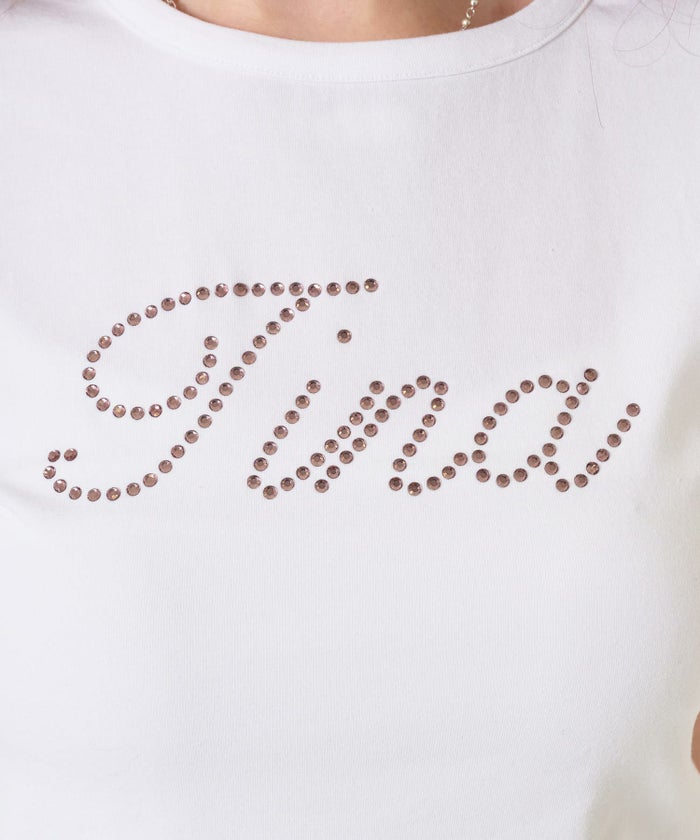 ラインストーン/ Tシャツ /トップス/ホワイト