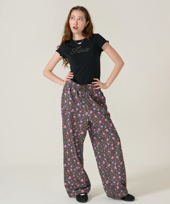 ラインストーン/ Tシャツ /トップス/ブラック