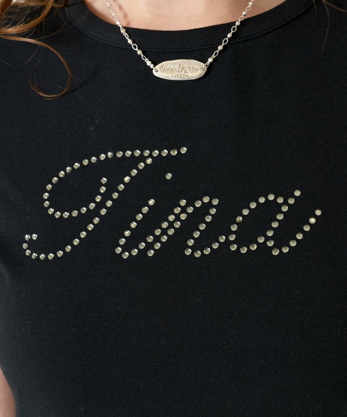 ラインストーン/ Tシャツ /トップス/ブラック