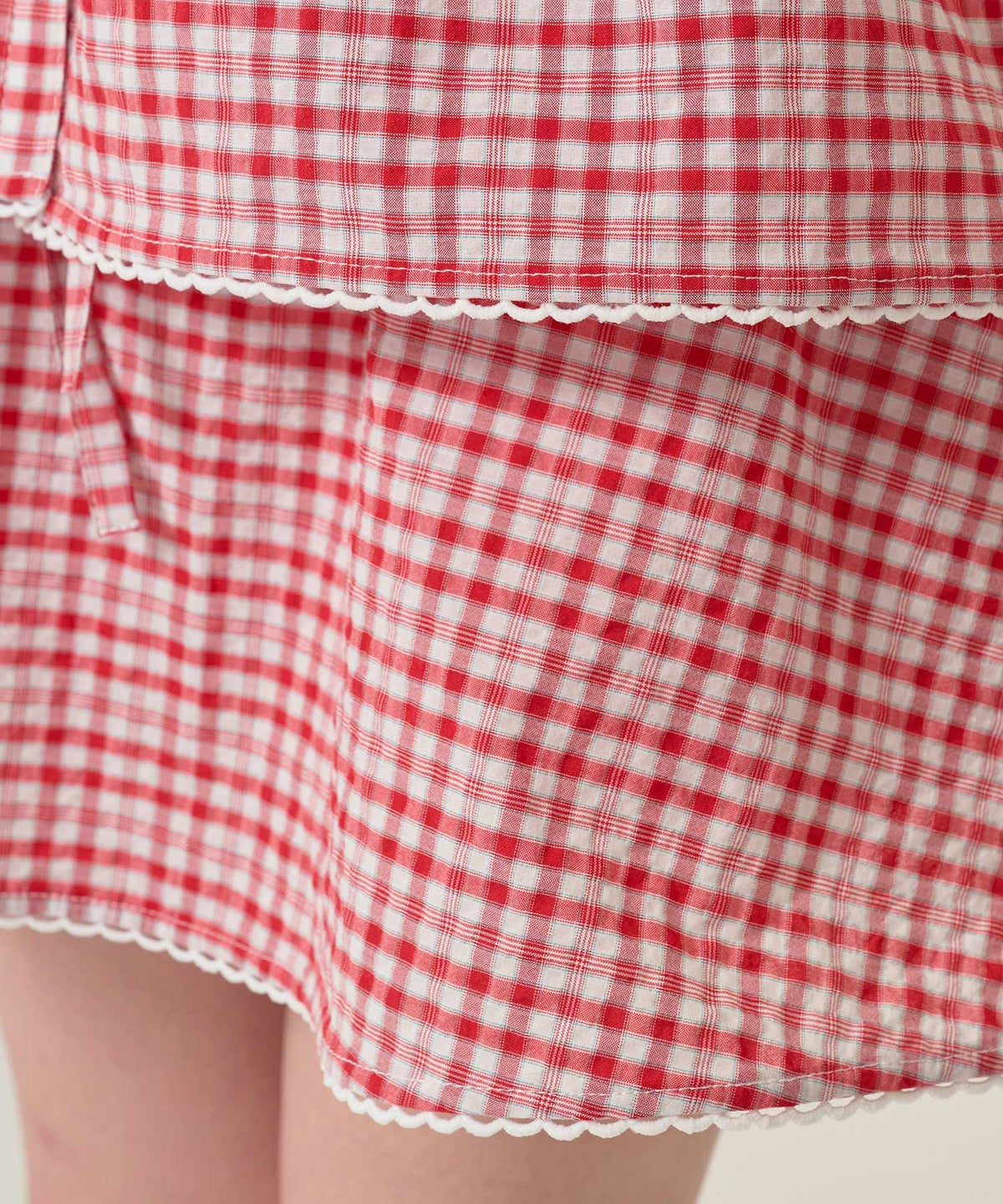 パンツ/ミニスカート/チェック/レッド