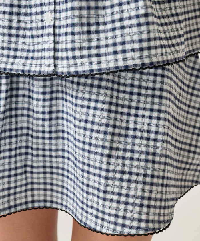 パンツ/ミニスカート/チェック/ネイビー