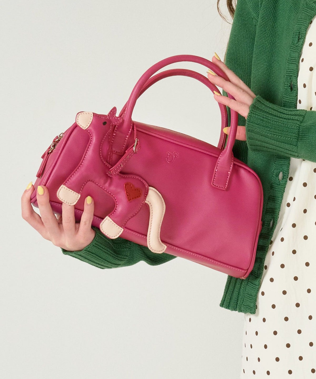 ハンドバッグ/チャーム/ポニー/ピンク