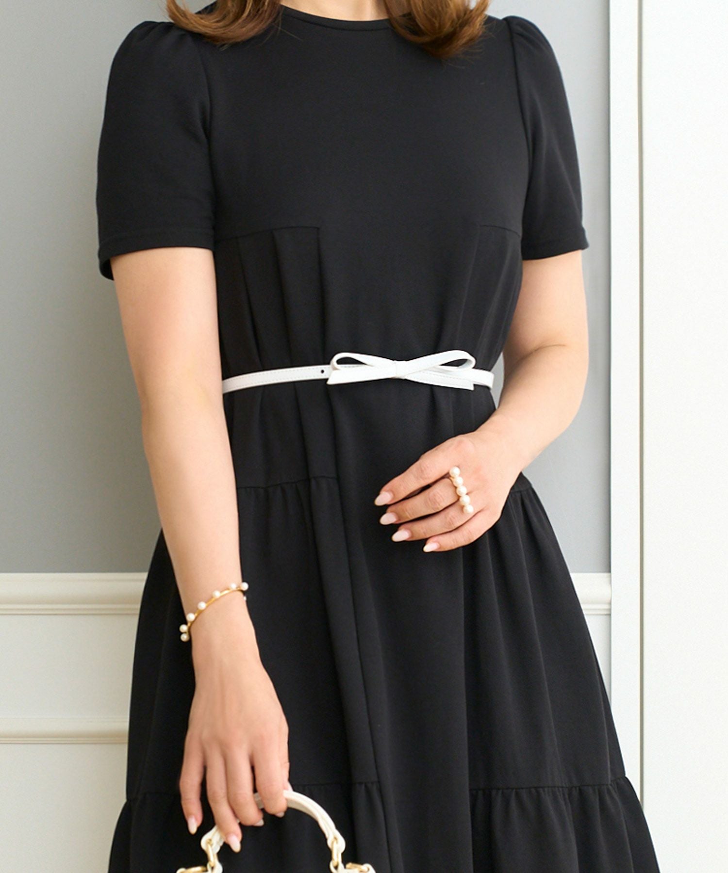 TIME-SALE レザー リボンモチーフ 細 ベルト Prima Scherrer 全2色