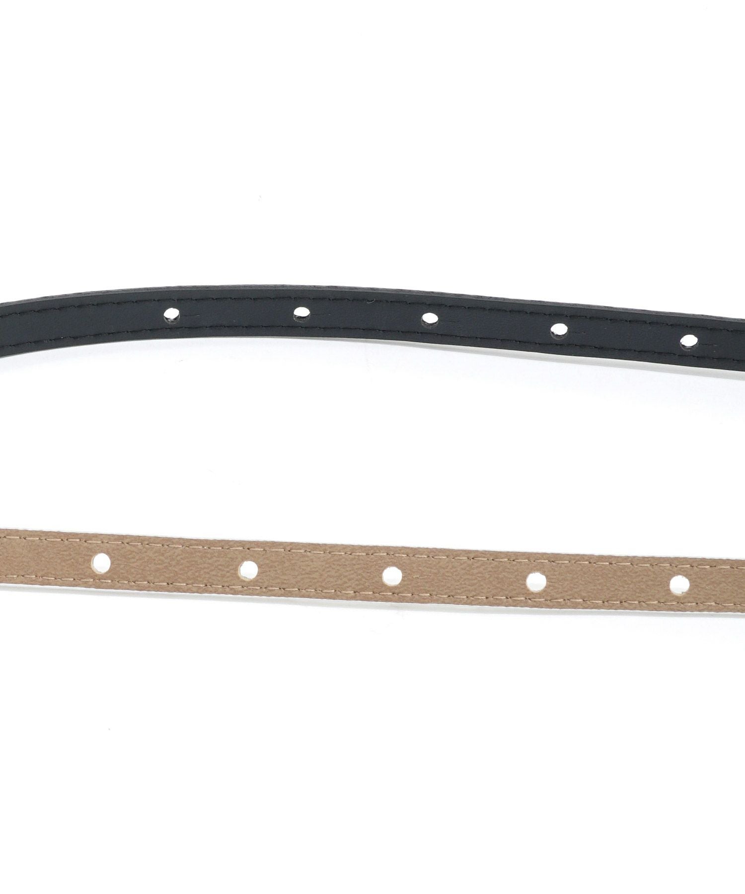 レザー リボンモチーフ 細 ベルト Prima Scherrer 全2色｜psc975-0974