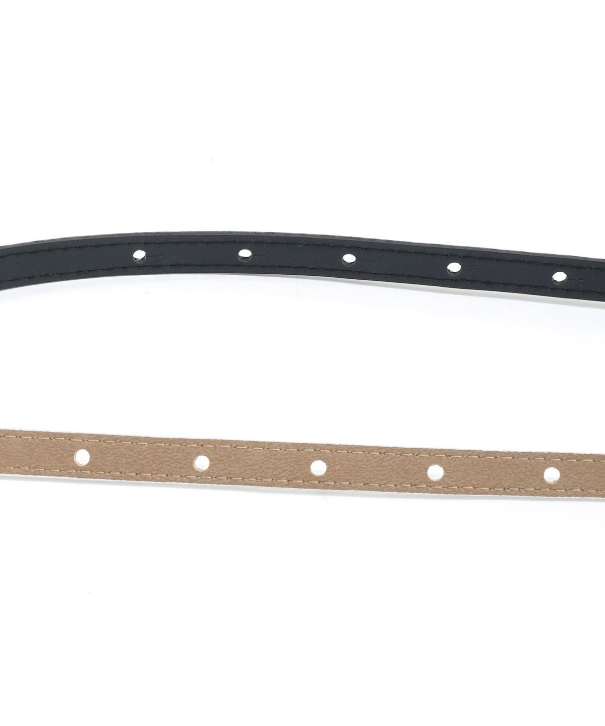 レザーリボンモチーフ細ベルト牛革