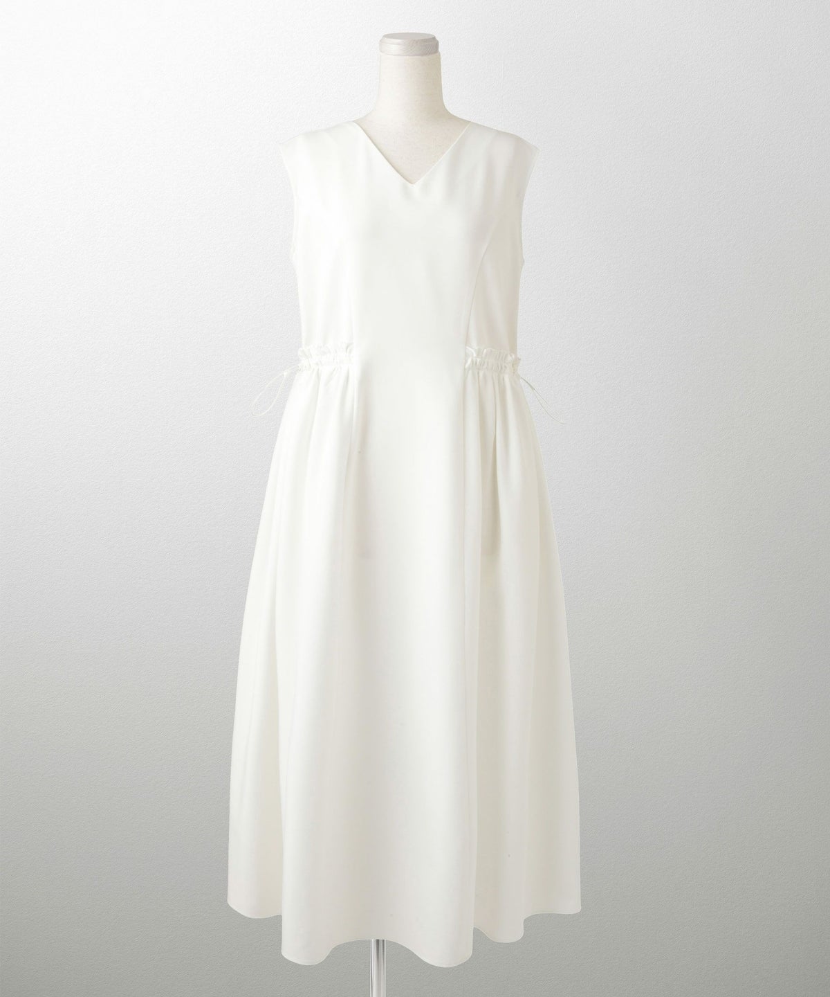 レディース 夏 サマーワンピース 薄手 ドロスト きれいめ 洗える/ホワイト/ネイビー/ブラック/S/M/前後2way/ノースリーブ