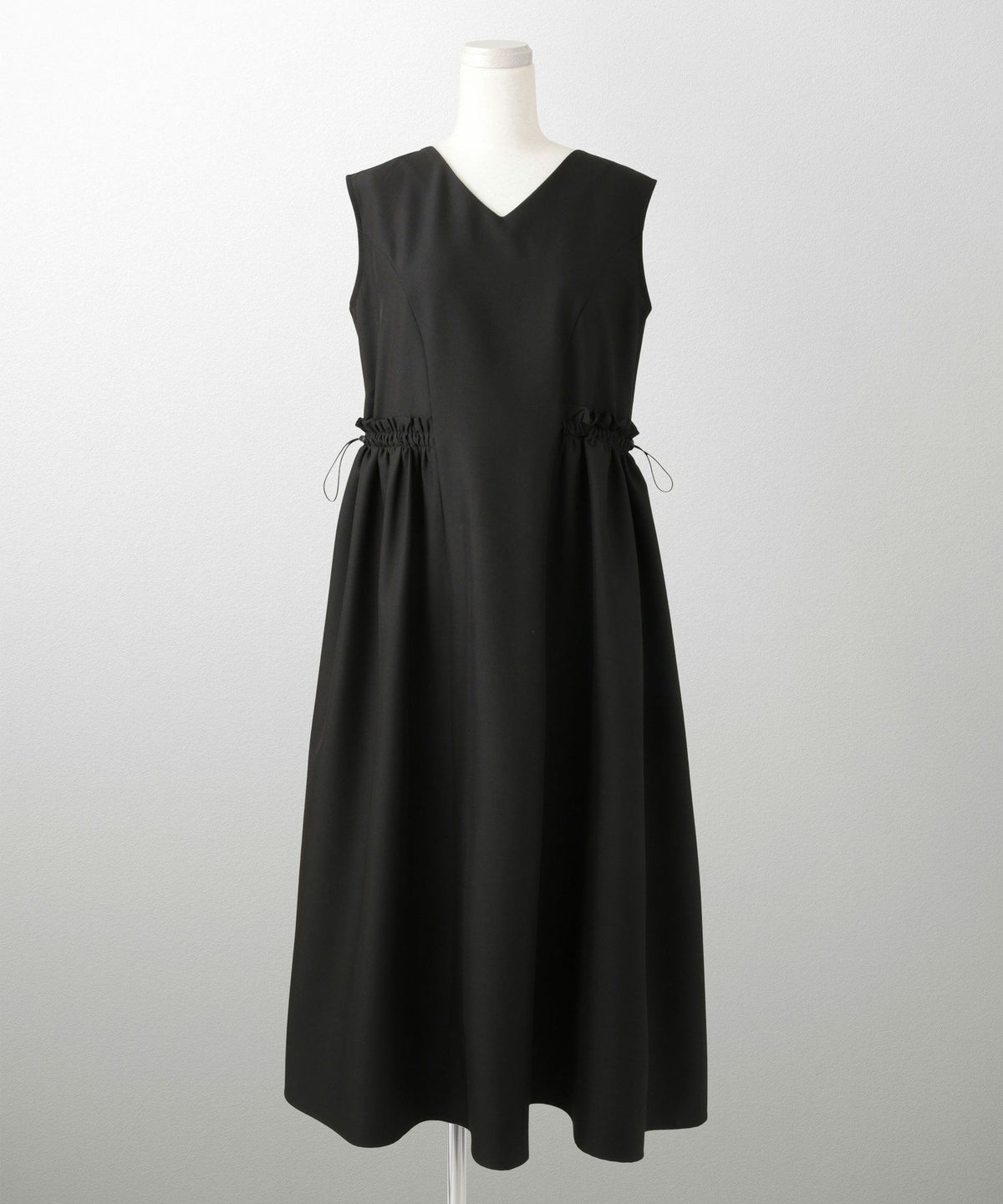 レディース 夏 サマーワンピース 薄手 ドロスト きれいめ 洗える/ホワイト/ネイビー/ブラック/S/M/前後2way/ノースリーブ