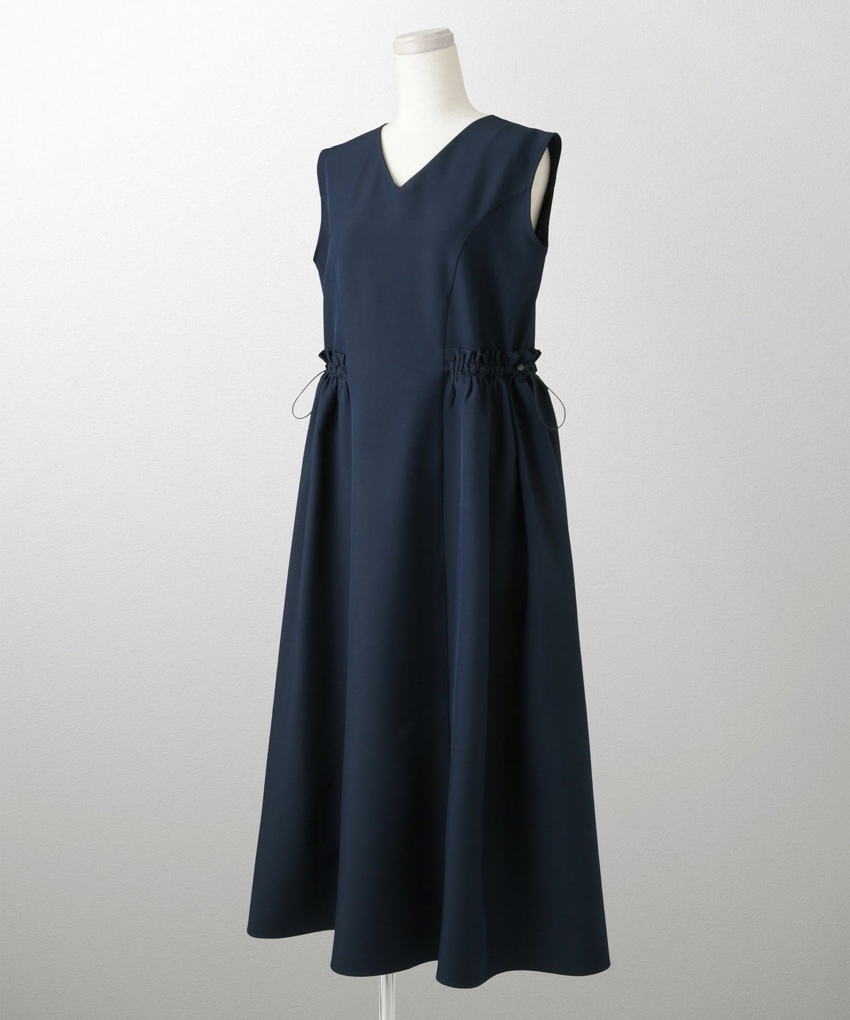 レディース 夏 サマーワンピース 薄手 ドロスト きれいめ 洗える/ホワイト/ネイビー/ブラック/S/M/前後2way/ノースリーブ