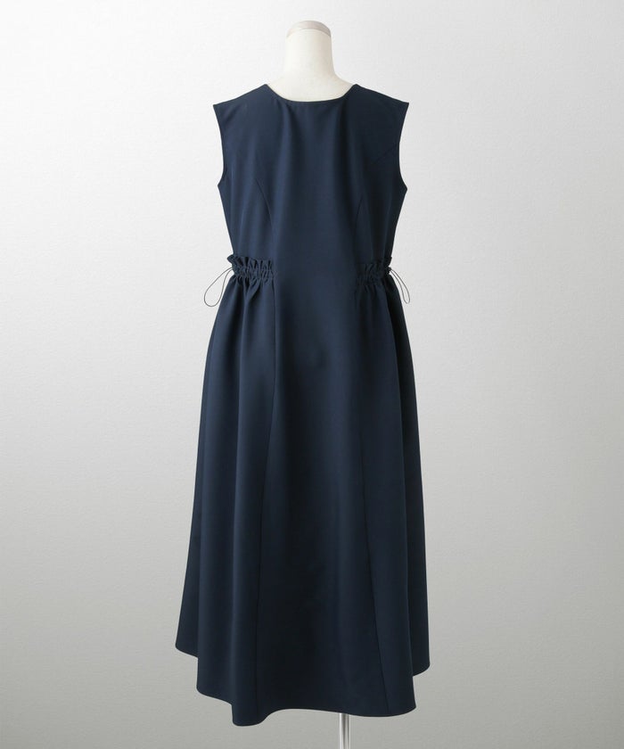 レディース 夏 サマーワンピース 薄手 ドロスト きれいめ 洗える/ホワイト/ネイビー/ブラック/S/M/前後2way/ノースリーブ