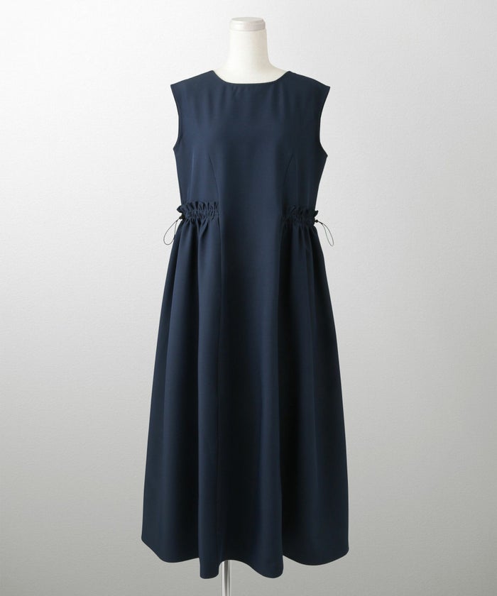 レディース 夏 サマーワンピース 薄手 ドロスト きれいめ 洗える/ホワイト/ネイビー/ブラック/S/M/前後2way/ノースリーブ