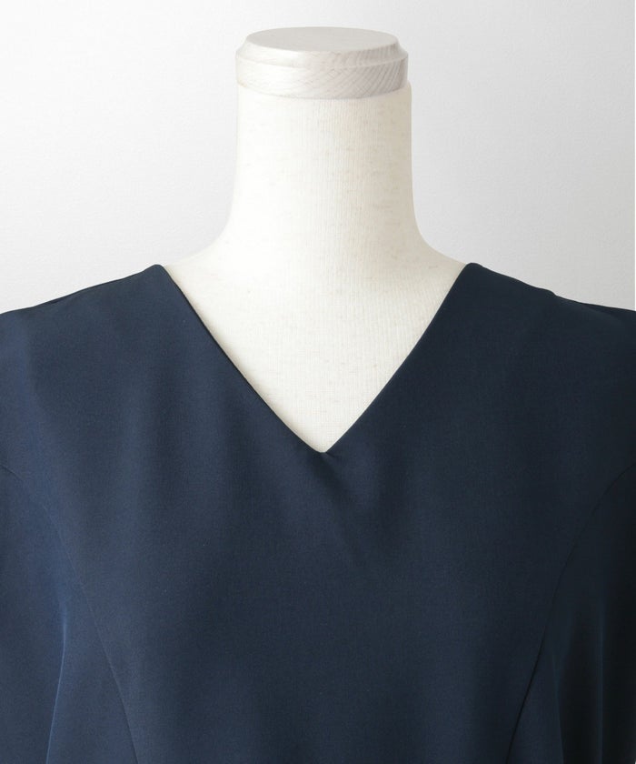 レディース 夏 サマーワンピース 薄手 ドロスト きれいめ 洗える/ホワイト/ネイビー/ブラック/S/M/前後2way/ノースリーブ