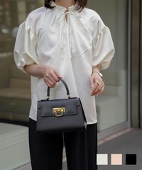 2way サテンブラウス HUIT アイボリー ピンクベージュ ブラック M 前後2way 半袖 2way サテン ブラウス HUIT