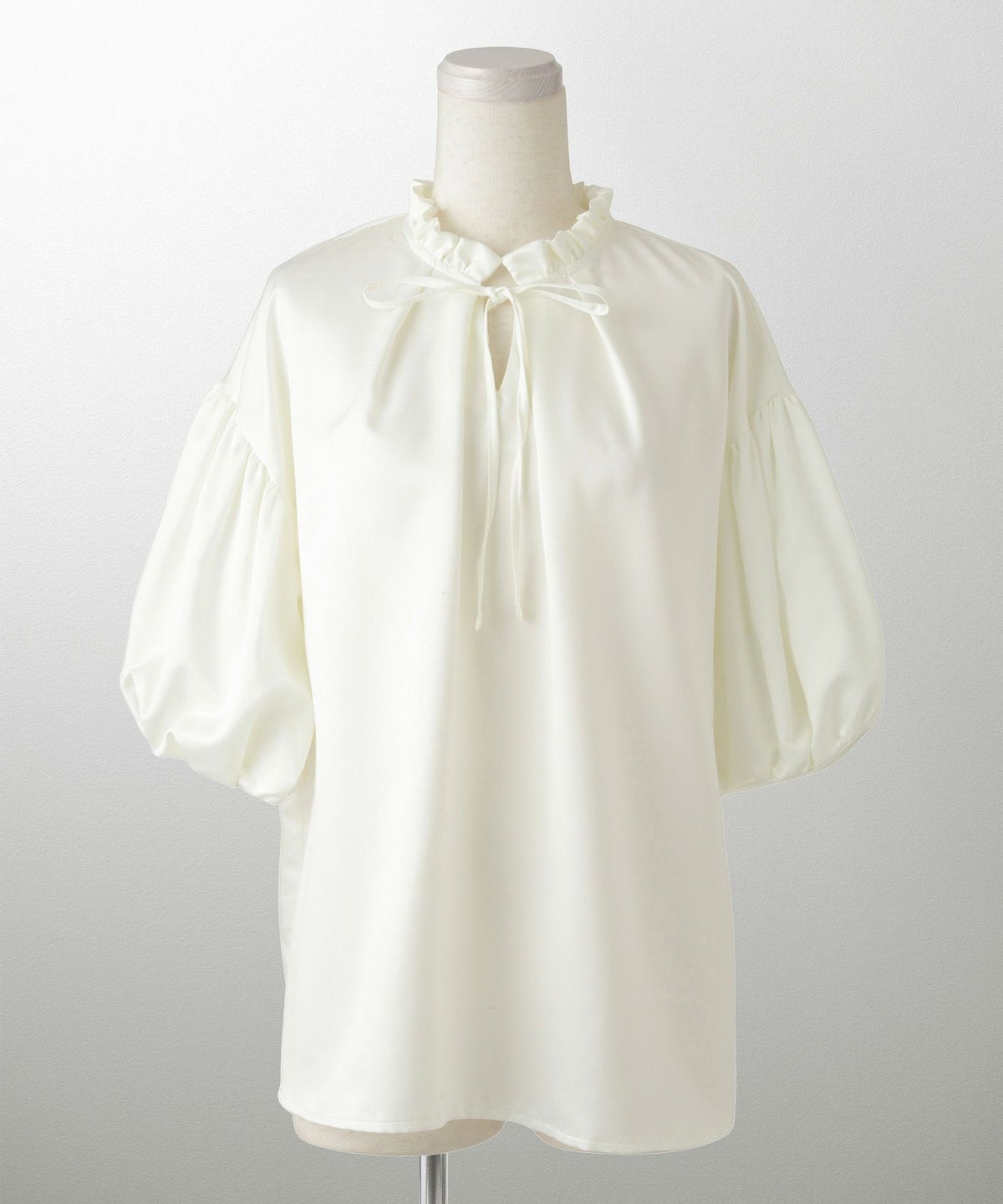 2way サテン ブラウス HUIT アイボリー/ピンク/ブラック/M/前後2way/半袖