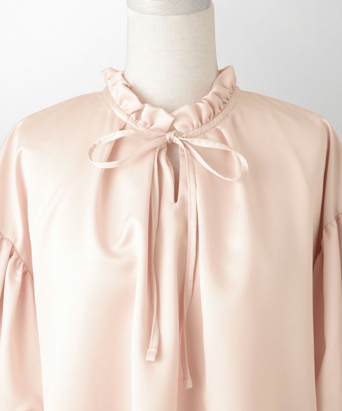 2way サテン ブラウス HUIT アイボリー/ピンク/ブラック/M/前後2way/半袖