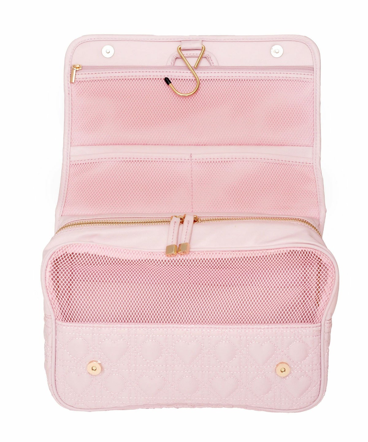 バッグ小物旅行ポーチトラベルポーチ吊り下げ旅行用洗面用具トイレサニタリーバッグ大容量撥水フック付きトラベルおしゃれメッシュポケット多機能仕分けゴムバンドコテヘアアイロンベージュピンクモカブラウン