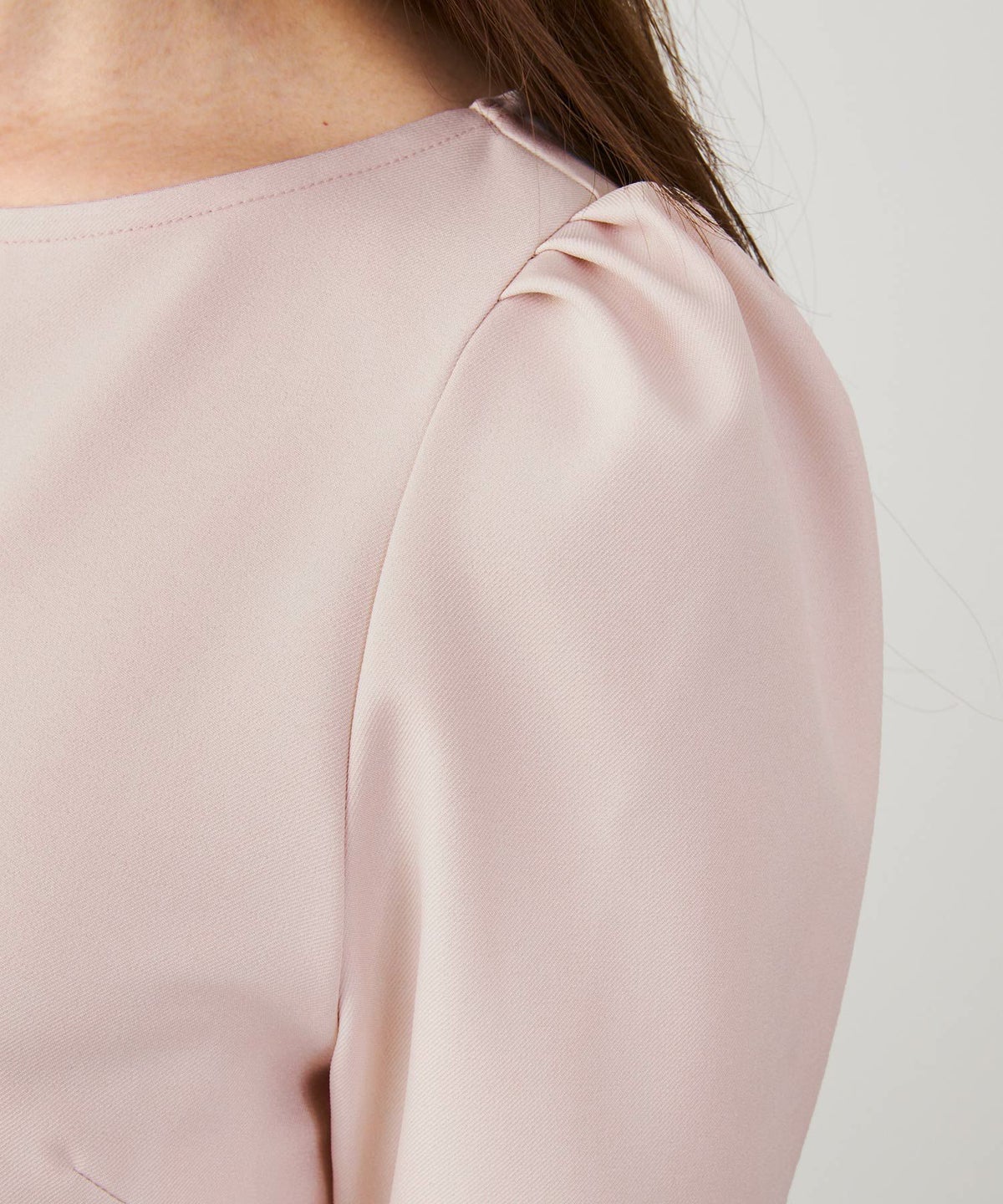 手洗い可日本製かわいい上品きれいめ大人カジュアルオフィスシンプルペプラム体型カバージョイントスペース