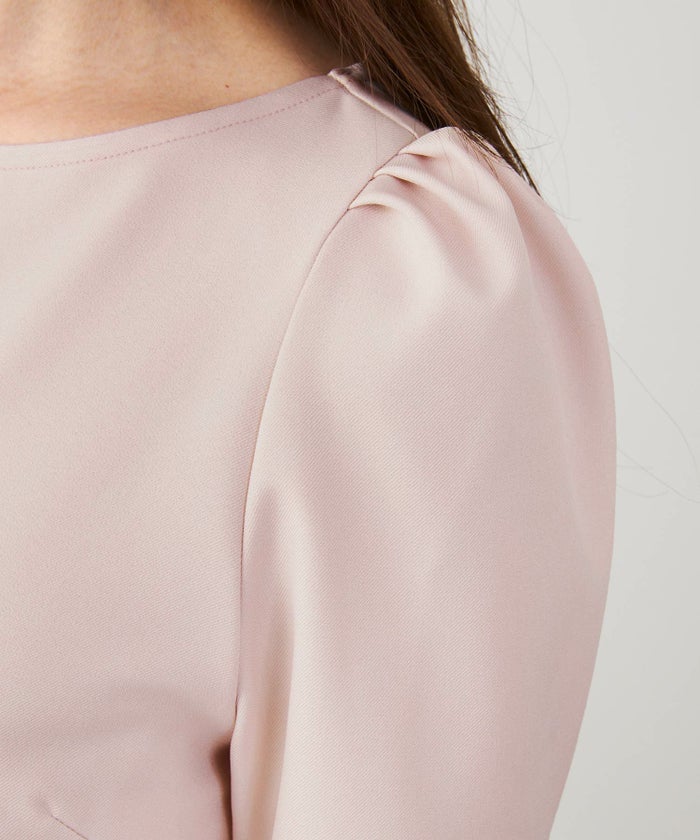 手洗い可日本製かわいい上品きれいめ大人カジュアルオフィスシンプルペプラム体型カバージョイントスペース