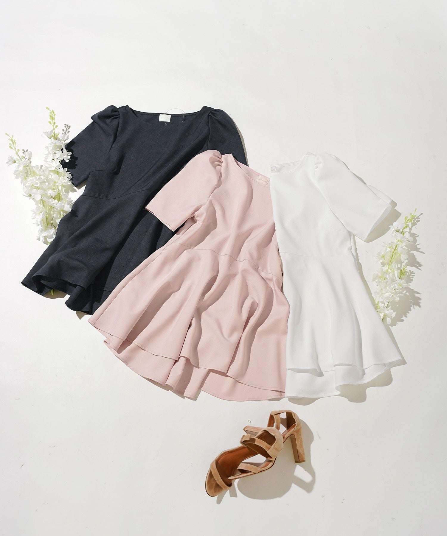 タックスリーブ 半袖 フレア ブラウス Liala×PG