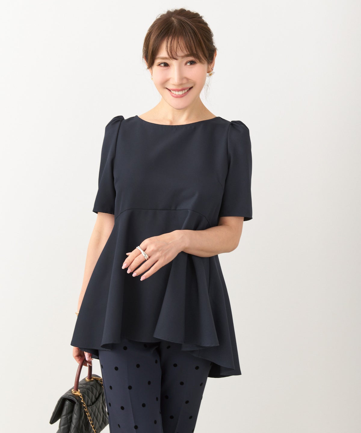 新色追加 手洗い可 日本製 上品 きれいめ 大人カジュアル オフィス シンプル 体型カバー ジョイントスペース