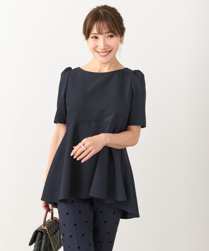新色追加 手洗い可 日本製 上品 きれいめ 大人カジュアル オフィス シンプル 体型カバー ジョイントスペース