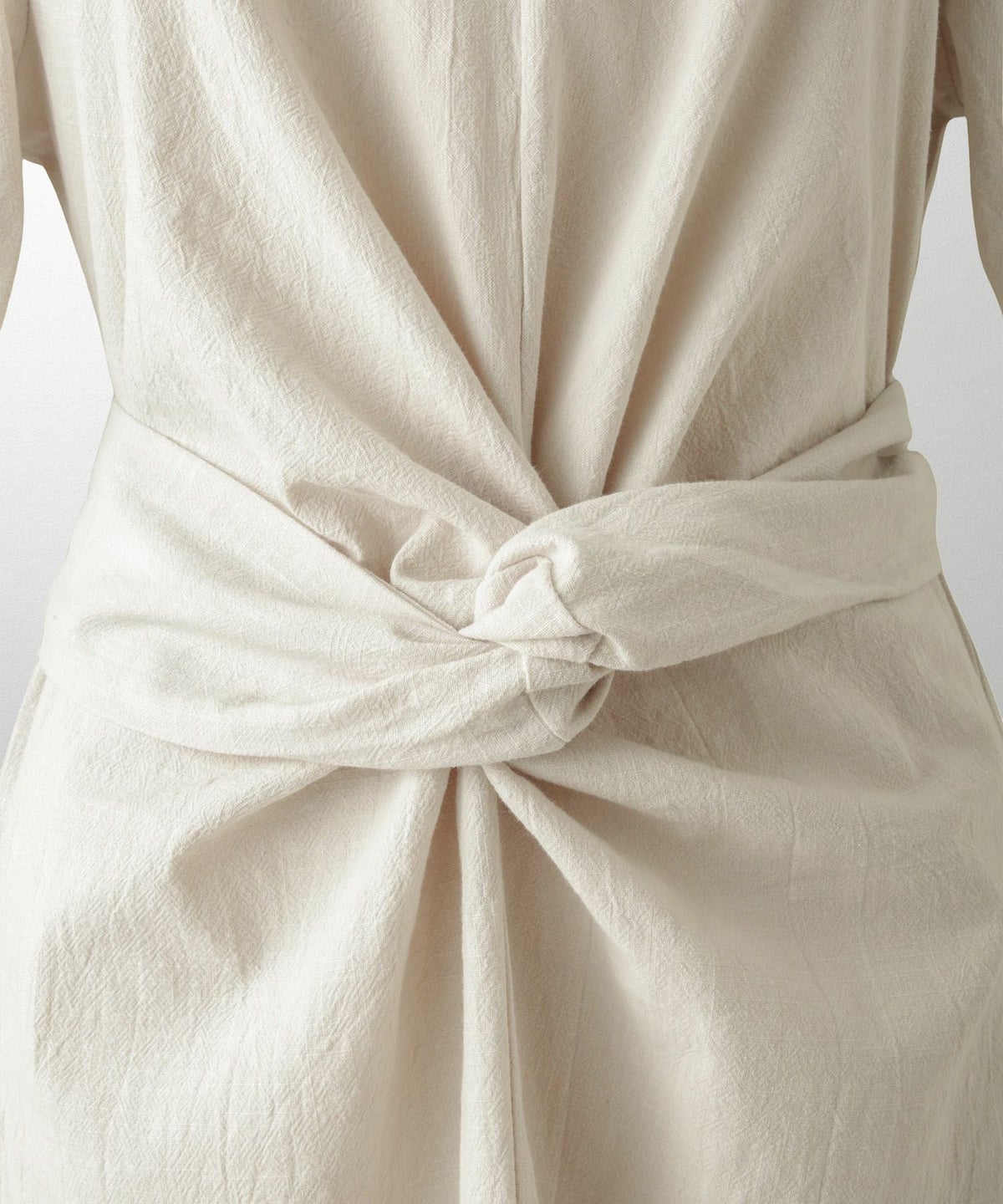 レディース 夏 サマーワンピース 麻 薄手 リボン きれいめ 洗える グリーン/ベージュ/M/半袖