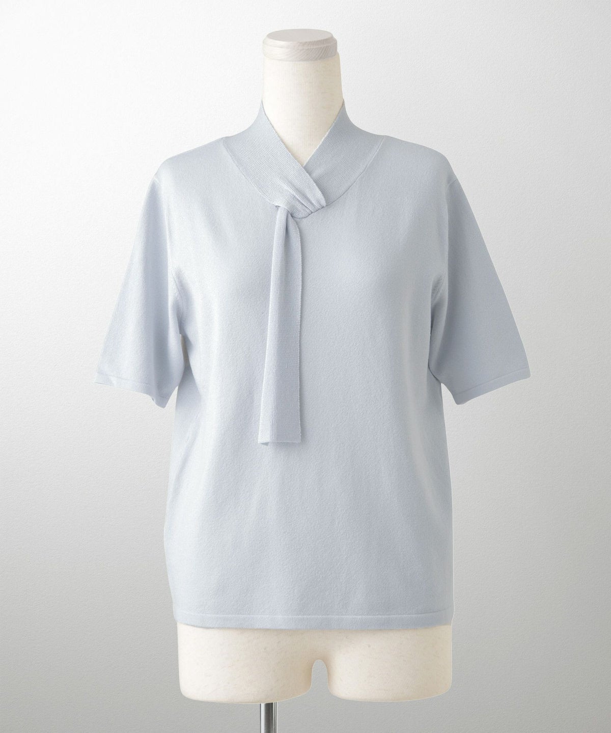 ニュアンス ボウタイ ニット レディース トップス プルオーバー サマーニット ラメ 半袖 きれいめ 上品 洗える