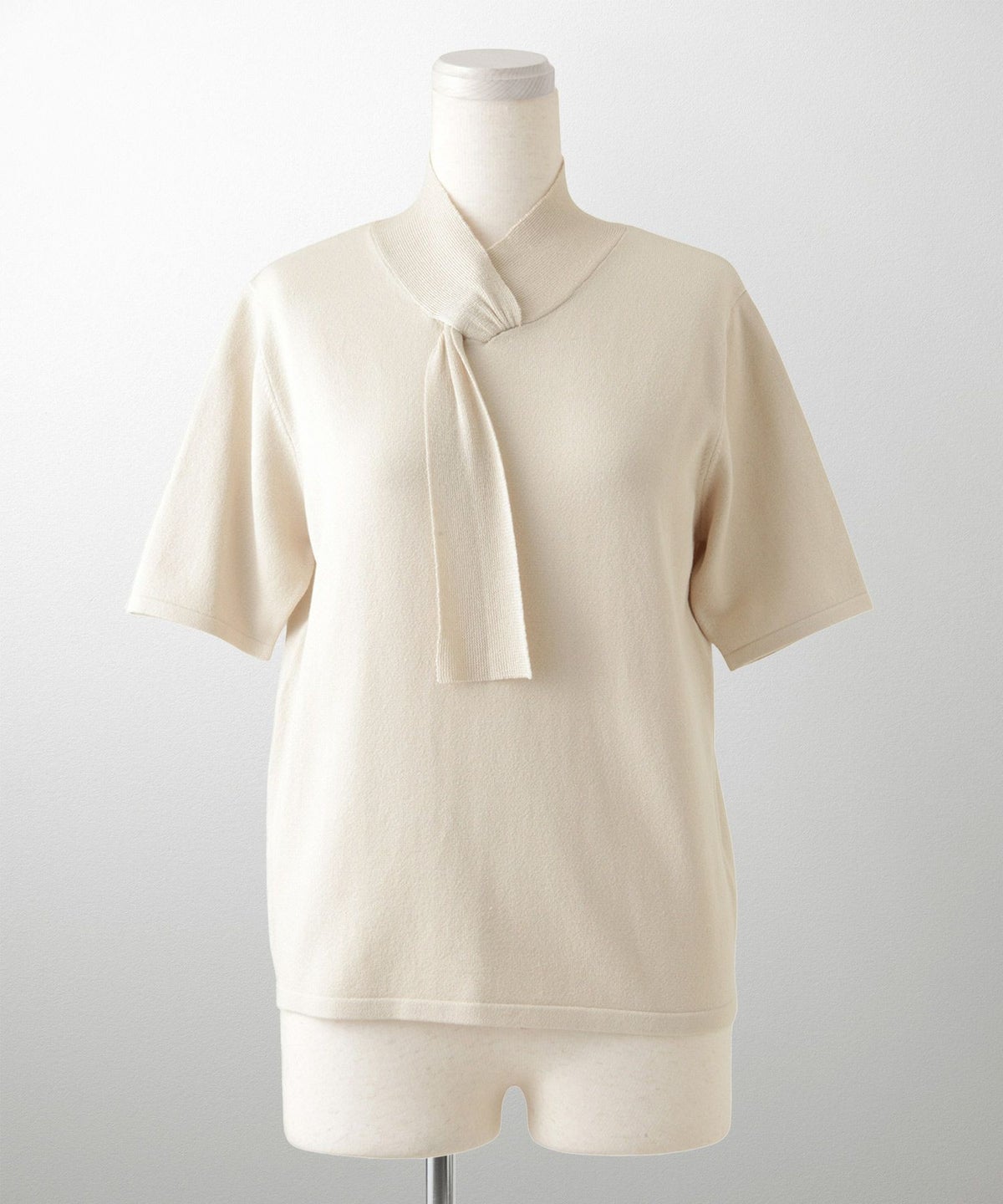 ニュアンス ボウタイ ニット レディース トップス プルオーバー サマーニット ラメ 半袖 きれいめ 上品 洗える