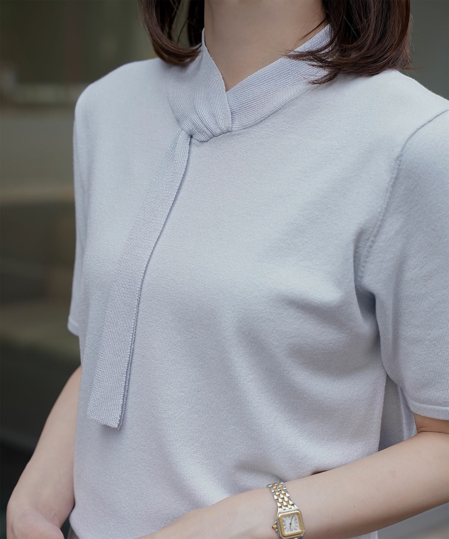 ニュアンス ボウタイ ニット トップス HUIT 全4色｜hit431-0287【1