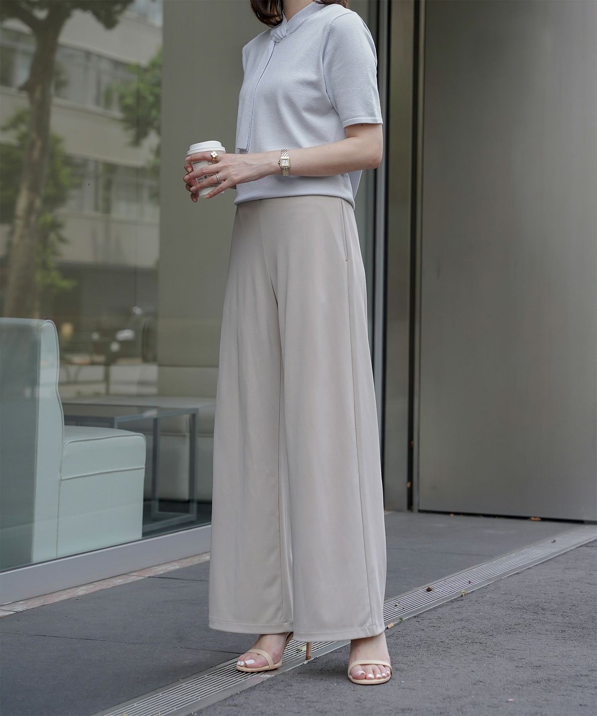 ニュアンス ボウタイ ニット レディース トップス プルオーバー サマーニット ラメ 半袖 きれいめ 上品 洗える