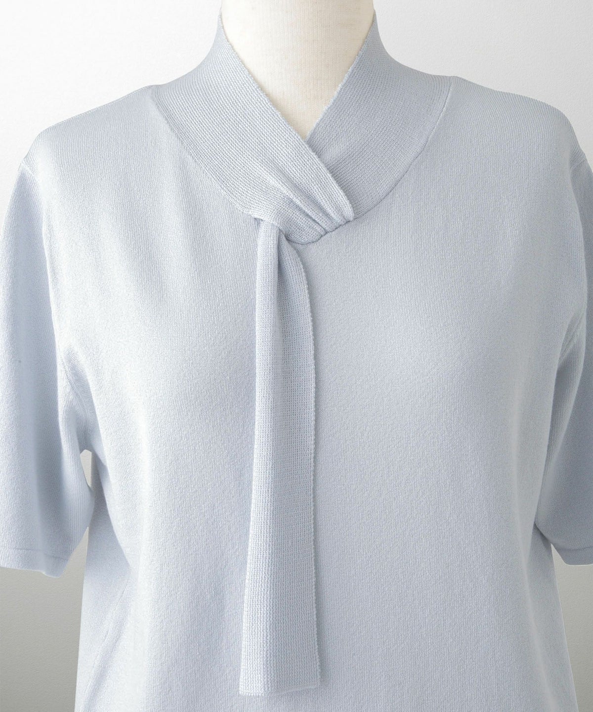 ニュアンス ボウタイ ニット レディース トップス プルオーバー サマーニット ラメ 半袖 きれいめ 上品 洗える