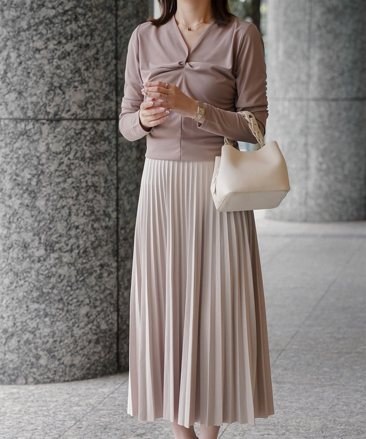 レディース バッグ きれいめ ショルダー 2way 合皮 アイボリー/エトープ/ピンク/ピスタチオ/ブラック/フリー