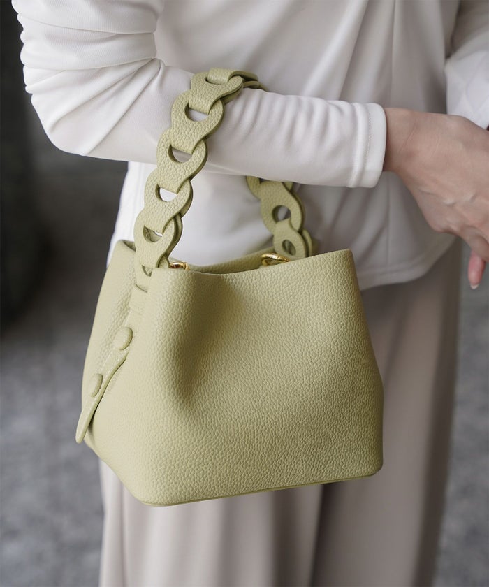 レディース バッグ きれいめ ショルダー 2way 合皮 アイボリー/エトープ/ピンク/ピスタチオ/ブラック/フリー