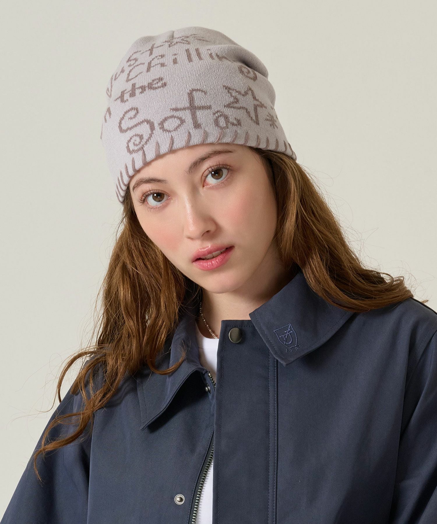 ステッチ入り オリジナル柄 ビーニー TINA：JOJUN 全3色｜tnj934-1129