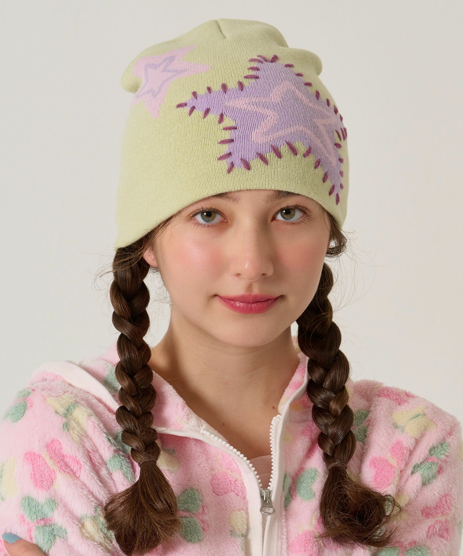 ステッチ入り オリジナル柄 ビーニー TINA：JOJUN 全3色｜tnj934-1129