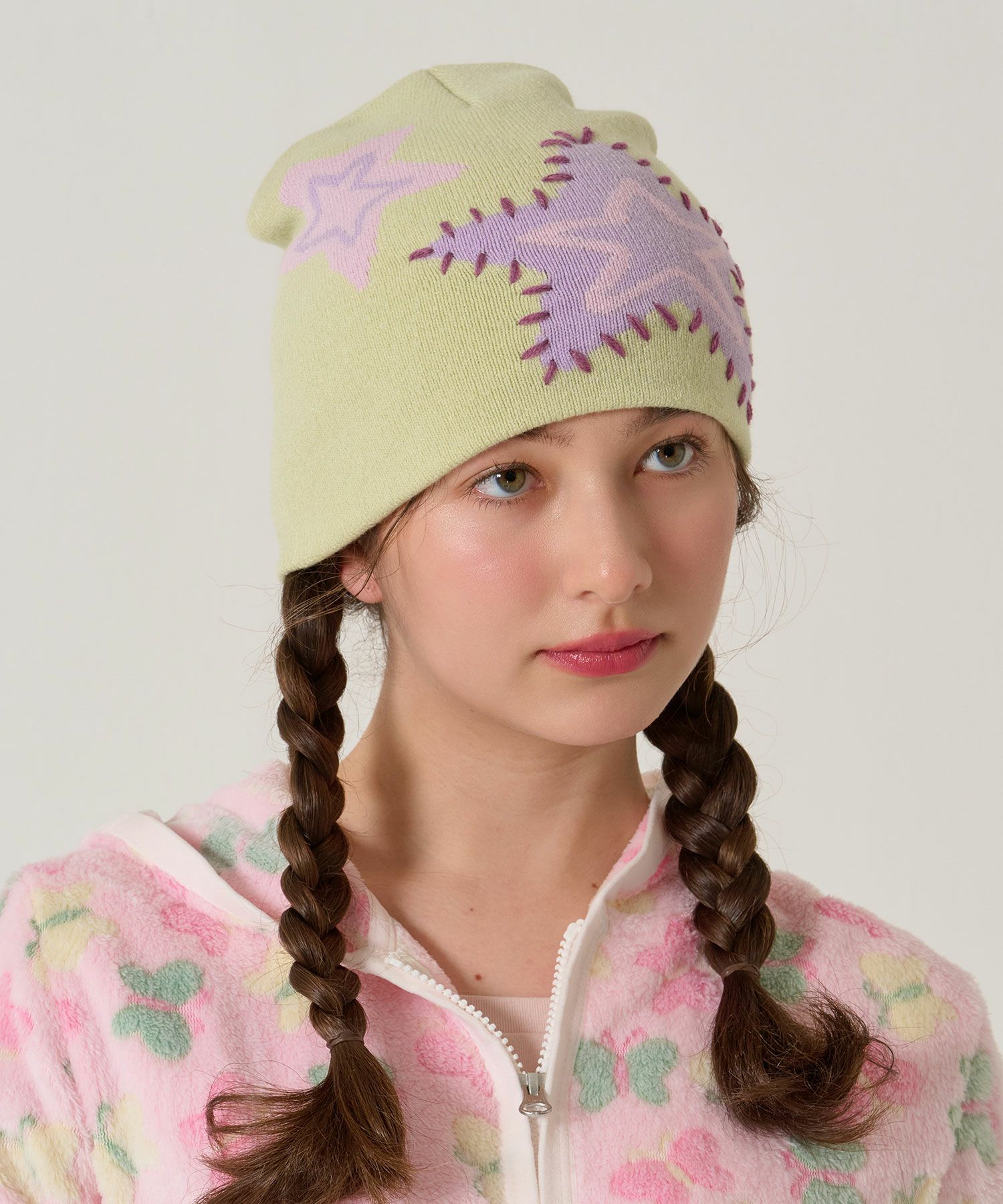 ステッチ入り オリジナル柄 ビーニー TINA：JOJUN 全3色｜tnj934-1129