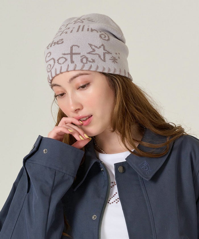 ビーニー/ステッチ/グレー