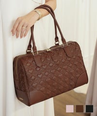 大容量 レディース ボストン バッグ 旅行 1泊2日 ハート ジョイントスペース オリジナル ハートキルティング クラシック ボストン バッグ le reve vaniller